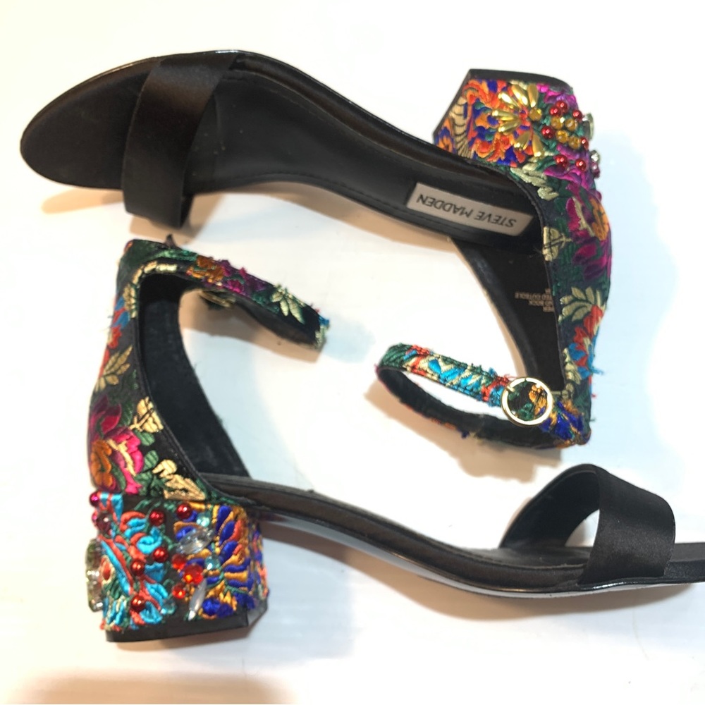 Steve Madden multicolor Beaded and Fabric Block heel sandals